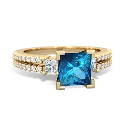 London Topaz Classic 6Mm Princess Engagement 14K Yellow Gold ring R26436SQ