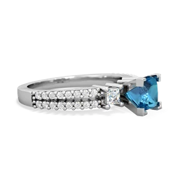 London Topaz Classic 5Mm Square Engagement 14K White Gold ring R26435SQ