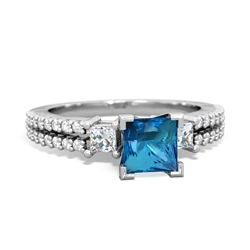 London Topaz Classic 5Mm Square Engagement 14K White Gold ring R26435SQ