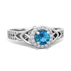 matching engagment rings - Celtic Knot Halo