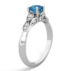 London Topaz Antique Elegance 14K White Gold ring R3100