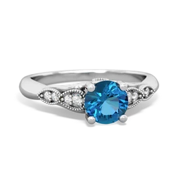 London Topaz Antique Elegance 14K White Gold ring R3100