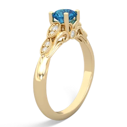 London Topaz Antique Elegance 14K Yellow Gold ring R3100