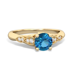 London Topaz Antique Elegance 14K Yellow Gold ring R3100