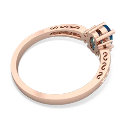 London Topaz Filligree Scroll Oval 14K Rose Gold ring R0812