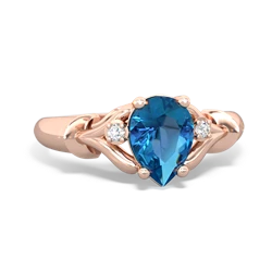 London Topaz Precious Pear 14K Rose Gold ring R0826