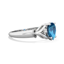 London Topaz Precious Pear 14K White Gold ring R0826