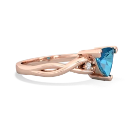 London Topaz Trillion Twist 14K Rose Gold ring R2104