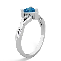 London Topaz Trillion Twist 14K White Gold ring R2104