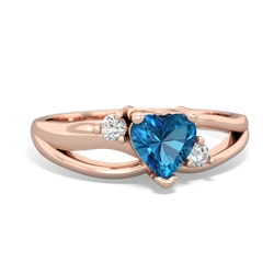 London Topaz Split Band Swirl 14K Rose Gold ring R2130