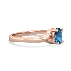 London Topaz Elegant Swirl 14K Rose Gold ring R2173