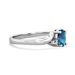 London Topaz Elegant Swirl 14K White Gold ring R2173