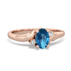 London Topaz Elegant Swirl 14K Rose Gold ring R2173