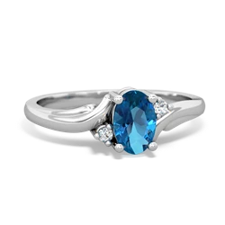 London Topaz Elegant Swirl 14K White Gold ring R2173