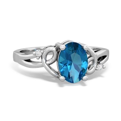 London Topaz Swirls 14K White Gold ring R2347