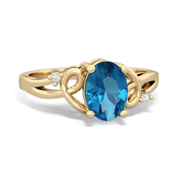 London Topaz Swirls 14K Yellow Gold ring R2347