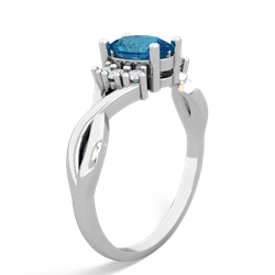 London Topaz Victorian Twist 14K White Gold ring R2497