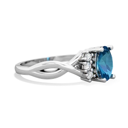 London Topaz Victorian Twist 14K White Gold ring R2497