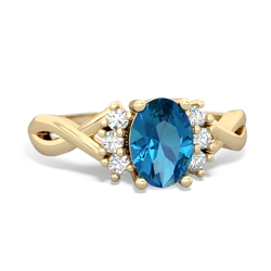 London Topaz Victorian Twist 14K Yellow Gold ring R2497