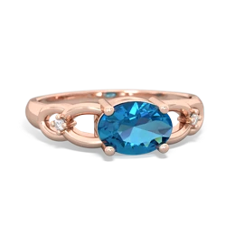 London Topaz Links 14K Rose Gold ring R4032