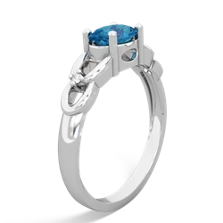 London Topaz Links 14K White Gold ring R4032