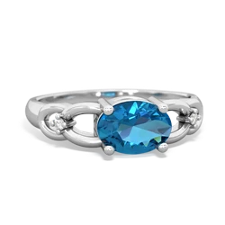 London Topaz Links 14K White Gold ring R4032