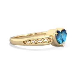 London Topaz Filligree 'One Heart' 14K Yellow Gold ring R5070