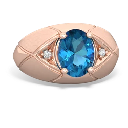 London Topaz Men's Crossroads 14K Rose Gold ring R0361