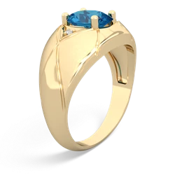 London Topaz Men's Crossroads 14K Yellow Gold ring R0361