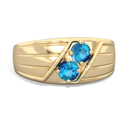 London Topaz Men's Streamline 14K Yellow Gold ring R0460