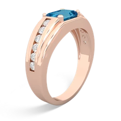 London Topaz Men's Diamond Channel 14K Rose Gold ring R0500