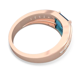 London Topaz Men's Diamond Channel 14K Rose Gold ring R0500