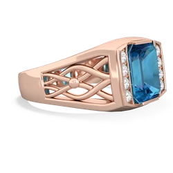 London Topaz Men's Vine 14K Rose Gold ring R0490
