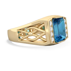 London Topaz Men's Vine 14K Yellow Gold ring R0490