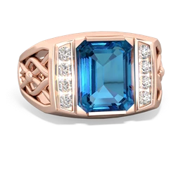 London Topaz Men's Vine 14K Rose Gold ring R0490