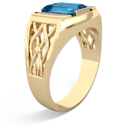 London Topaz Men's Vine 14K Yellow Gold ring R0490