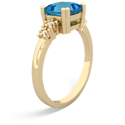 London Topaz Art Deco Princess 14K Yellow Gold ring R2014