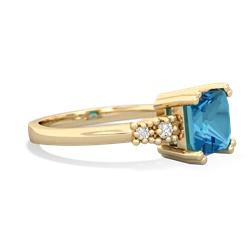 London Topaz Art Deco Princess 14K Yellow Gold ring R2014