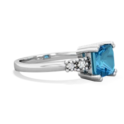 London Topaz Art Deco Princess 14K White Gold ring R2014