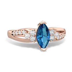 London Topaz Royal Marquise 14K Rose Gold ring R2343