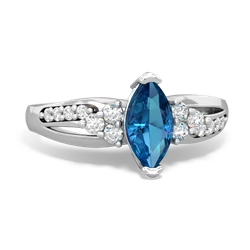 London Topaz Royal Marquise 14K White Gold ring R2343