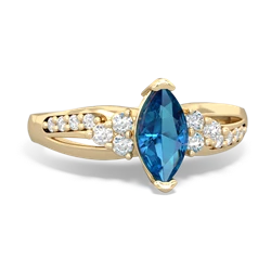 London Topaz Royal Marquise 14K Yellow Gold ring R2343