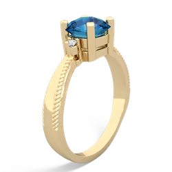 London Topaz Cushion Rope 14K Yellow Gold ring R2484