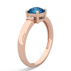 London Topaz Simply Elegant Cushion 14K Rose Gold ring R2489
