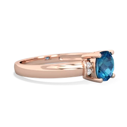 London Topaz Simply Elegant Cushion 14K Rose Gold ring R2489