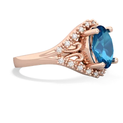 London Topaz Antique Style Cocktail 14K Rose Gold ring R2564