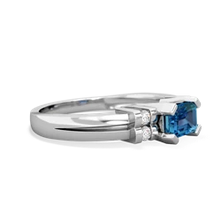 London Topaz Art Deco East-West 14K White Gold ring R2590