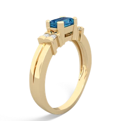 London Topaz Art Deco East-West 14K Yellow Gold ring R2590