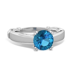 London Topaz Renaissance 14K White Gold ring R27806RD