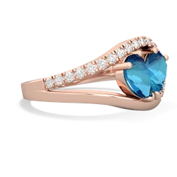 London Topaz Nestled Heart Keepsake 14K Rose Gold ring R5650